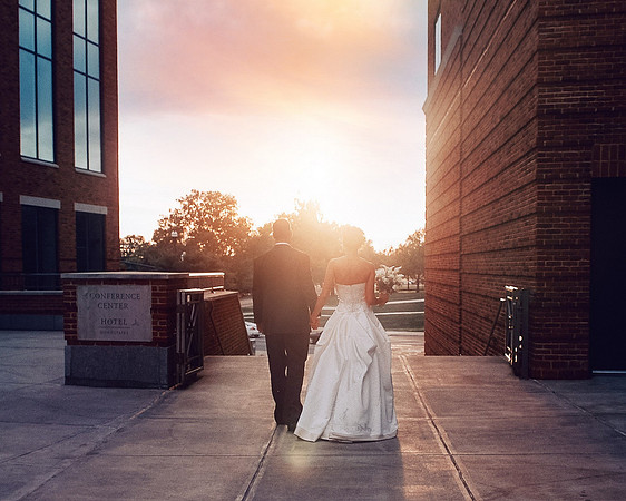 sunset wedding photo